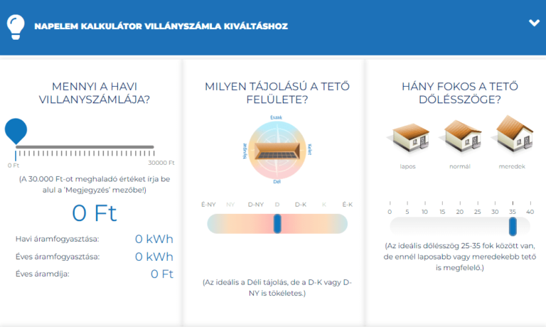 Napelem árkalkulátor